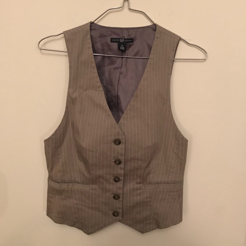 Gray Pin Stripe Dress Vest